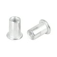 thumbnail image 4 of 110 Pcs M6 Silver Tone Aluminum Alloy Car Auto Flat Head Rivet Nut Threaded Insert, 4 of 6
