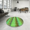 thumbnail image 4 of Ahgly Company Machine Washable Indoor Round Transitional Green Area Rugs, 5' Round, 4 of 7