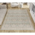 thumbnail image 1 of E-Z Wash Traditional Medallion Pattern Velvet Plush Green, Room Size Machine Washable Area Rug 8X10, Ideal for Living Room, Dining Room, Bedroom, 1 of 5