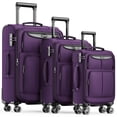 thumbnail image 1 of Set de equipaje SHOWKOO Softside, expandible y ligero, morado, 1 of 6