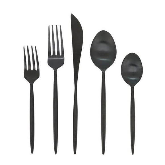 Saro Lifestyle SP679.BK Dark Stainless Steel Flatware&#44; Black - Set of 5