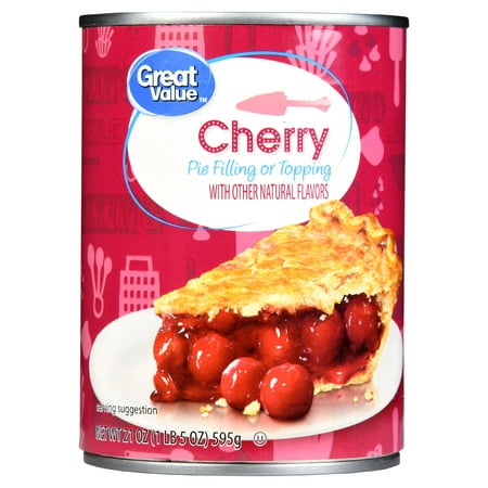 (5 Pack) Great Value Pie Filling or Topping, Cherry, 21 (Best Rated Frozen Cherry Pie)