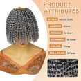 thumbnail image 3 of BECUS 8 Inch Crochet Hair Kinky Curly,Jerry Curl Short Curly Crochet Hair Synthetic Hair Extensions 6 Pack for Women, 3 of 6