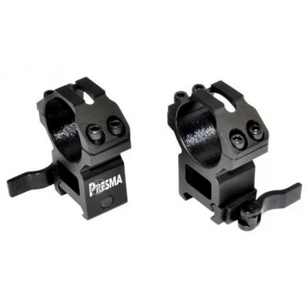 Presma PRWG040 30mm Quick Release High Profile Scope Rings for Picatinny/Weaver