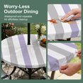 thumbnail image 5 of Round Outdoor Tablecloth with Umbrella Hole and Zipper, Purple Grey Stripe Tablecloth with Elastic Waterproof, Modern Farmhouse Vertical Striped Patio Table Covers for 45" - 54" Picnic Pool Tables, 5 of 9