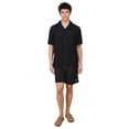 thumbnail image 4 of Brooklyn Cloth Men's Woven Eyelet Camp Collar Shirt, Breathable, Button Down, Black, Small, 4 of 4
