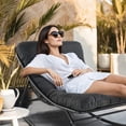 thumbnail image 6 of Rocking Chair with Foot Stool, Outdoor/Indoor E-Coated Modern Cozy Rocker Chair with Cushion for Balcony Porch Patio, Gray, 6 of 7