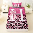 thumbnail image 3 of Manfei Lovely Leopard Print Twin Sheets,Cute Bowtie Bedding,Pink,3 Pieces, 3 of 6