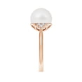 thumbnail image 3 of ANGARA South Sea Cultured Pearl Ring with Trio Diamonds in 14K Rose Gold for Women | June Birthstone, Birthday, Anniversary, Jewelry Gift for Women | Pearl Ring, 3 of 8