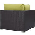 thumbnail image 3 of Modway Convene Aluminum and Rattan Outdoor Patio Corner in Espresso/Peridot, 3 of 4