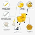 thumbnail image 3 of 35 Qt. Side-Press Mop Bucket and Wringer Combo on Wheels, Yellow, for Floor Cleaning/Wet Mopping ,including One Commercial Mop and Wet Floor Caution Sign (24inch), 3 of 6