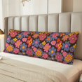 thumbnail image 3 of Pillowcase Long Strip 20x54in Does Not Contain Pillow Core Durable Invisible Zipper Close Easy To Install And Remove Retro Groovy Flowers Pattern (7), 3 of 8