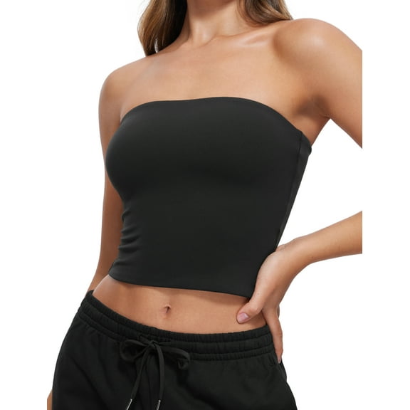 CRZ YOGA Butterluxe Tube Tops for Women Going Out Casual Tank Bandeau Crop Shirts