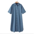 thumbnail image 4 of Womens Summer Casual Short Sleeve Long Shirt Dress Casual Loose Button Down Dress, 4 of 8