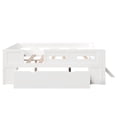 thumbnail image 4 of Euroco Wood Full Size Platform Bed with Guardrails and Drawers, White, 4 of 12