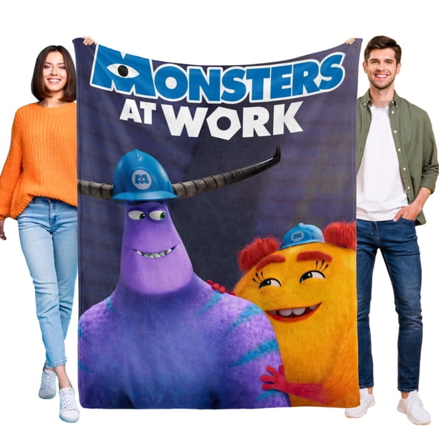 Monstruos en el Trabajo anti-pilling, suave, ligera, esponjosa y acogedora de lujo para hogar y cocina – Perfecta para niños y adultos,120X150cm