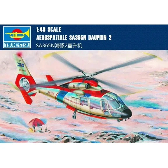 Trumpeter  02816 1/48 AEROSPATIALE SA365N DAUPHIN 2 aircraft model plane Assemble Plastic Model Kit