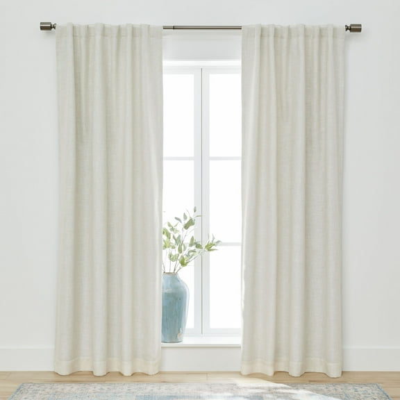 Better Homes & Gardens Linen Blend Curtain, Single Panel, Vanilla Dream, 50" W x 84" L