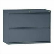 Sandusky Lee LF8F362-02 800 Series 2 Drawer Lateral File Cabinet, 19.25" Depth x 28.375" Height x 36" Width, Charcoal