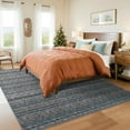 thumbnail image 2 of Hasoo Area Rug 8' x 10' Rugs for Dining Room Modern Striped Rugs for Living Room Printed Braid Indoor Carpet Soft Lightweight Washable Blue Rugs, 2 of 6