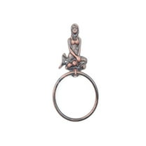 Hampton Nautical Rustic Copper Cast Iron Mermaid Towel Holder 8.5" - Mermaid Wall Decor - Beach