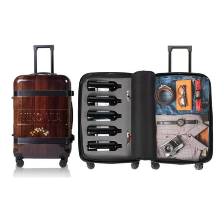 The Ten (10-Bottle) Wine Luggage, TSA Approved Anti-Theft Zipper, Lightweight Hard Shell Spinner Suitcase