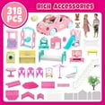 thumbnail image 5 of Freecat 38.5" Dollhouse for Girl, 9 Room, 2 Dolls, Elevator, Car& Furniture Accessories, Toy for Girl 3 4 5 6 7 8+ Year Old Kids, Girls Christmas Toy Gifts.(Pink), 5 of 8