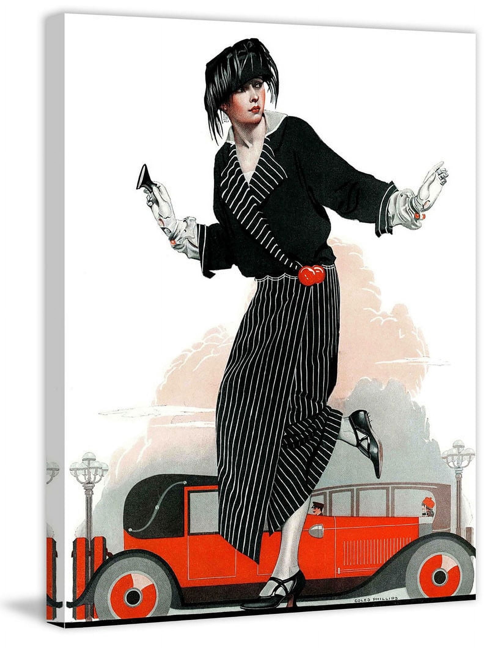 Marmont Hill "Flapper and Roadster" by Coles Phillips Painting Print on Canvas