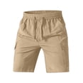 thumbnail image 3 of HappyYEE Men’s Elastic Waist Cargo Shorts, Loose Bermuda Shorts with Multi Pockets, Casual Outdoor Sports Bottoms XXL, 3 of 9