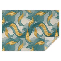Teal Gold Marble Pattern Rectangle Tablecloth 60"x84",Waterproof Polyester Rectangle Table Cloth, Wipeable Spillproof Polyester Tablecloth for Dining, Camping, Indoor and Outdoor