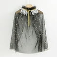 thumbnail image 2 of Ydojg Winter Warm Coat For Toddler Boys Girls Lace Up Cape Party Robe Kids Holiday Party Tulle Princess Cloak Fashion Outwear Black, 2 of 5
