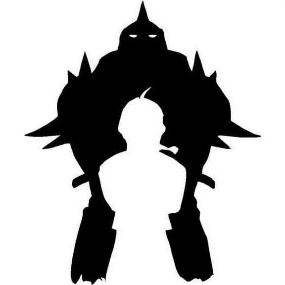 Fullmetal Alchemist Elrich Brothers Inspired Decal Sticker | 6.5-Inches By 5.4-Inches | Black Vinyl