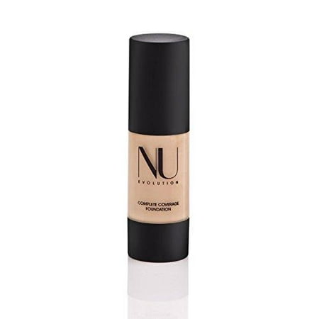nu evolution complete coverage foundation made with natural ingredients - no parabens, talc, gluten (Best Complete Coverage Foundation)