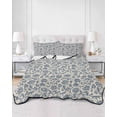 thumbnail image 3 of Light Blue Floral Full Size Down Alternative Comforter,Lightweight Comforter Quilt Bedding Set with Pillow Shams Rustic Vintage Flowers Botanical Spring All Seasons Bed Comforter Duvet Insert 78"x90", 3 of 7