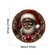 thumbnail image 3 of Adorno de pared de madera de Papá Noel negro | Decoración navideña para puerta | Adorno artesanal de madera | Colgante redondo de 20 x 20 cm para decoración de interiores y exteriores, 3 of 5