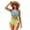 Blue Green Mermaid Scale, variant on Pink Strawberry Hearts Floral Print Womens High Waisted Bikini Sets Tummy Control Swimsuits 2 Piece Crisscross Tie Back Bathing Suit for Beach Vacation, L