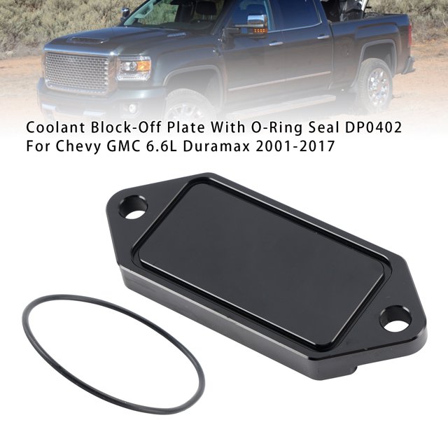 Placa de bloqueo de refrigerante con junta tórica DP0402 para Chevy GMC 6.6L Duramax 01-17