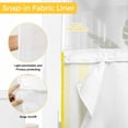 thumbnail image 4 of No Hook Shower Curtain with Snap in Liner, Minimalist Modern Yellow White Stripe Waterproof Fabric Bathroom Curtain Mesh Top Window, Simple Line Texture Shower Curtains 72x84in, 4 of 9