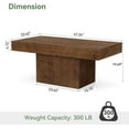 thumbnail image 3 of Tribesigns 47.24-inch Solid Wood Coffee Table, Mid Century Modern Rectangle Center Cocktail Table for Living Room, 3 of 6