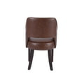 thumbnail image 6 of Guyou Modern Dining Chair Set of 2, Faux Leather Upholstered Armchair Accent Side Chair with Open Back and Wooden Legs, Kitchen Chairs for Dining Room Living Room Kitchen Bedroom, Brown, 6 of 12
