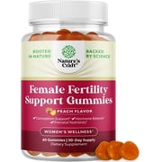 Natures Craft Fertility Support Gummies w/ Myo-Inositol and Folic Acid for Women, Juicy Pear, 60 Count