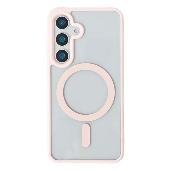 for Samsung Galaxy S26 Case Magnetic [Support Magsafe Charger] Wireless Anti-Scratch Shockproof Clear Four Corner Cushion Durable Anti-Dropping Cover for Samsung Galaxy S26, Pink