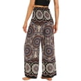 thumbnail image 4 of Defitshape Women's High Waisted Yoga Boho Pants Wide Leg Boho Bohemian Summer Soft Travel Lightweight Pants Style1 Small-Large, 4 of 4