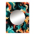 thumbnail image 2 of Designart "Feathered Tribal Paisley IV" Abstract Mirror Wall Decor - Modern Green Abstract Mirror Wall Art For Bathroom - 32" x 24" Inch, 2 of 5