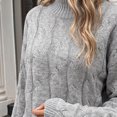 thumbnail image 6 of FAIWAD Sweaters for Women Cable Knit Mock Neck Long Sleeve Pullover Tops Casual Daily Wear, 6 of 7