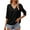 Black, variant on Summer Solid Color Women V-neck Casual T-shirt Half Sleeve Simple Tops