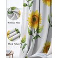 thumbnail image 4 of Sunflower Blackout Curtains Light Blocking Print Window Curtains, Yellow Spring Watercolor Floral White Thermal Insulated Window Drapes for Living Room Kitchen Cafe (2 Panels, 55"W x 39"L), 4 of 9