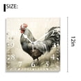 thumbnail image 2 of 12 Inch Wall Clock Battery Operated Silent Clock Decorative for Office, Kitchen, Outdoor, Living Room，Chinese Rooster Oil Painting Watercolor Style, 2 of 4