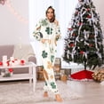 thumbnail image 5 of Four Leaf Clover Dogs Adult Onesie Pajamas Slim Fit Christmas One Piece Suit Pjs for Women and Men Hooded Zipper, 5 of 7