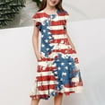 thumbnail image 5 of July 4th Girls Casual Dresses Independence Day Clothes American Flag Long Summer Dresses for Girls Flowy A Line Dress Summer Spring Outfit (Red 14-15 Years), 5 of 5